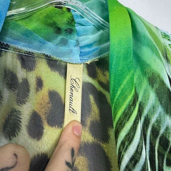 Vibrant Animal Print Sheer Shawl - Size XL - Picture 2 of 4